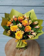 Букет цветов из:  Альстромерии и Розы #REPLACE_PRED# Верхней Хаве