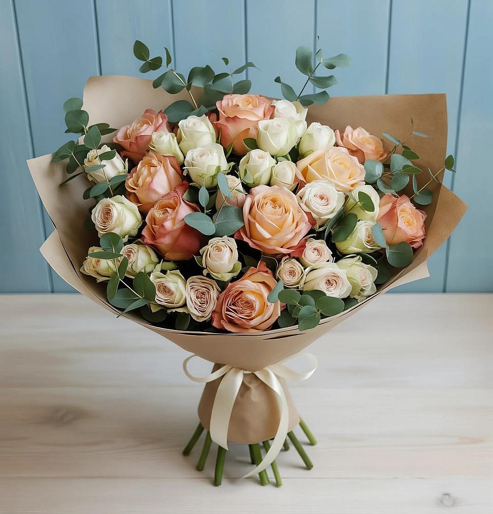 Букет цветов из: Альстромерии и Розы в Верхней Хаве