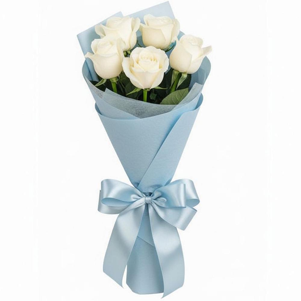 Букет 5 Белых роз Проуд в Верхней Хаве