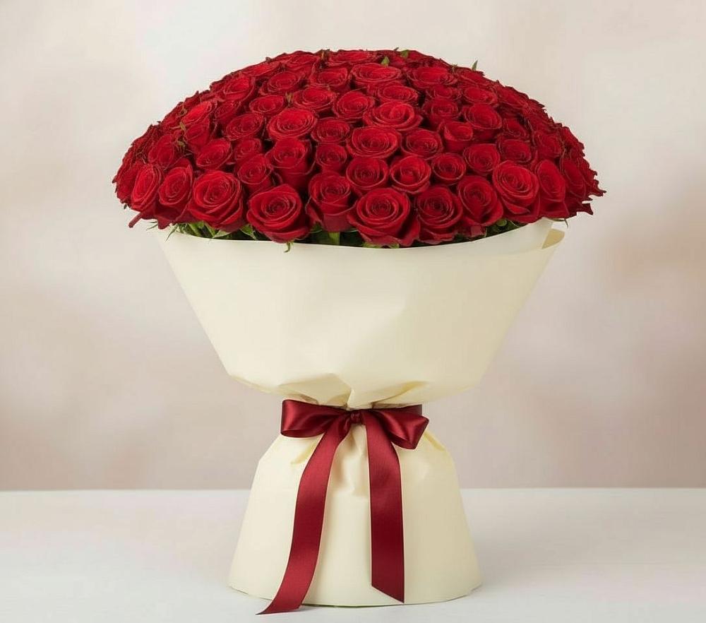 Букет 101 Красная роза Милано в Верхней Хаве