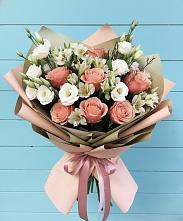 Букет цветов из:  Розы, Альстромерии и Лизиантусы #REPLACE_PRED# Верхней Хаве