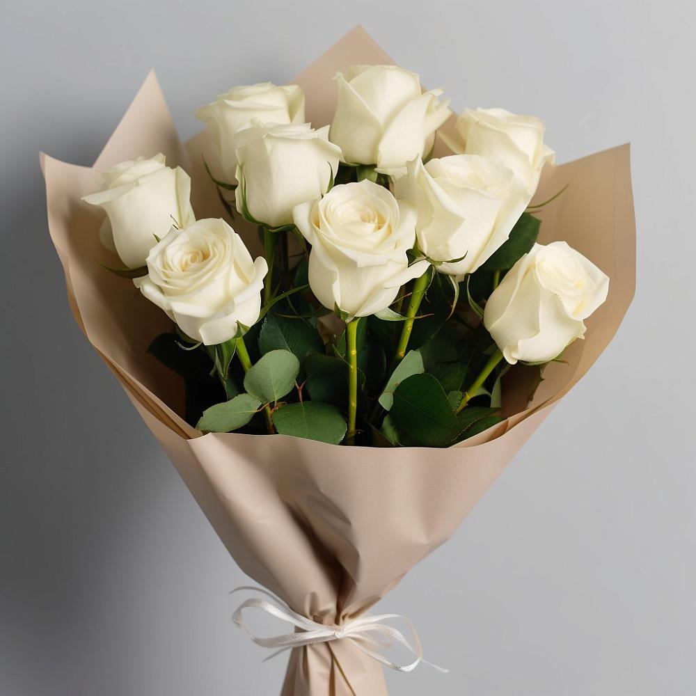 Букет 9 Белых роз Эдлесс Лав в Верхней Хаве