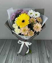 Букет цветов из:  Розы, Герберы и Хризантемы #REPLACE_PRED# Верхней Хаве