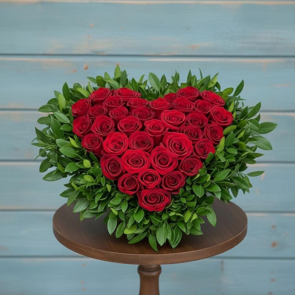 Цветочная композиция из Розы в виде сердца в Верхней Хаве