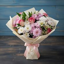 Букет цветов из:  Хризантемы, Альстромерии и Розы #REPLACE_PRED# Верхней Хаве