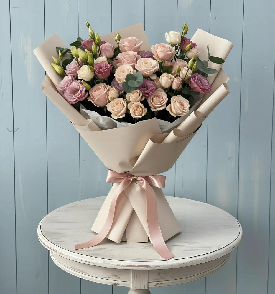 Букет цветов из: Розы и Лизиантусы в Верхней Хаве