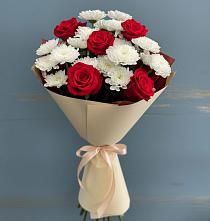 Букет цветов из:  Розы и Хризантемы #REPLACE_PRED# Верхней Хаве