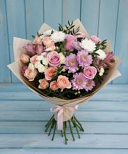 Букет цветов из:  Хризантемы, Розы и Альстромерии в Верхней Хаве