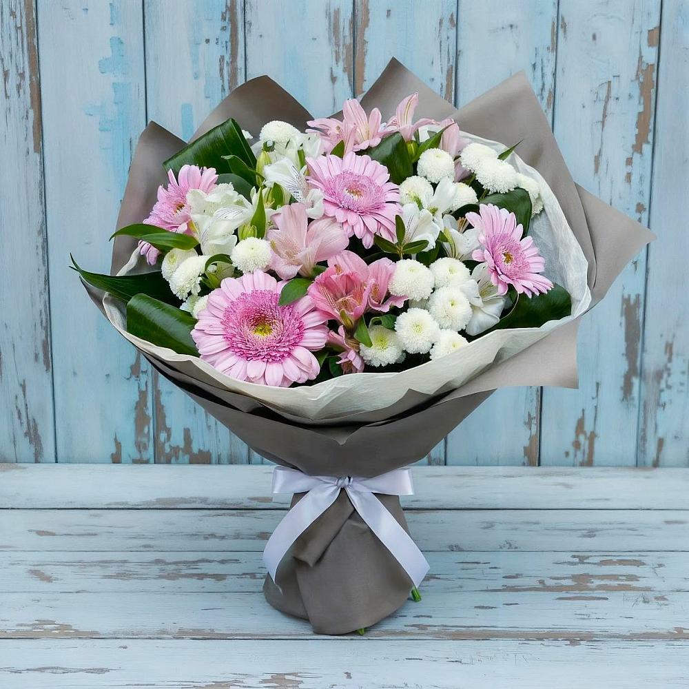 Букет цветов из: Герберы, Альстромерии и Хризантемы в Верхней Хаве