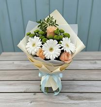 Букет цветов из:  Герберы, Розы и Хризантемы в Верхней Хаве