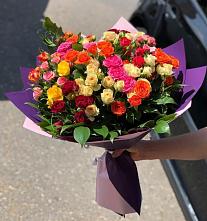 Букет Микс из разноцветных кустовых роз #REPLACE_PRED# Верхней Хаве